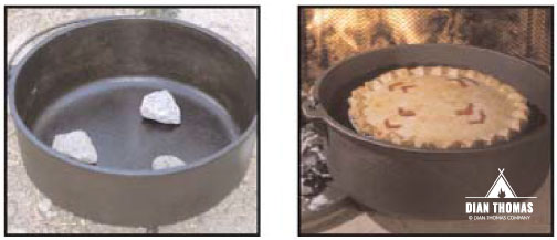 A Dutch Oven can be used as a regular oven and can even be used to cook your favorite pie.