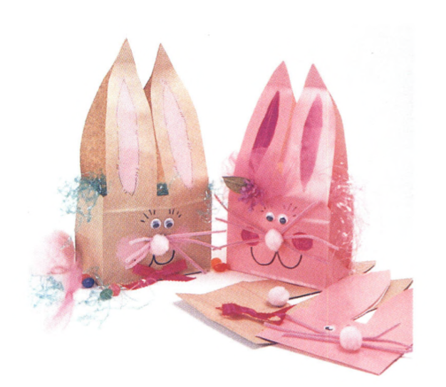 These cute bunnies created out of a brown paper bag are sure to be a fun craft for the whole family.