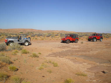 Three jeeps start out for an incredible adventure.