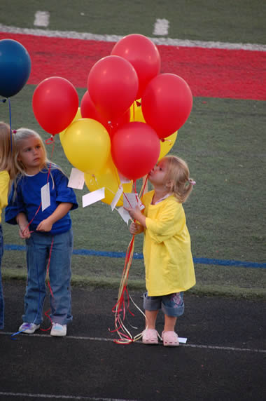 Kids had message for each balloon