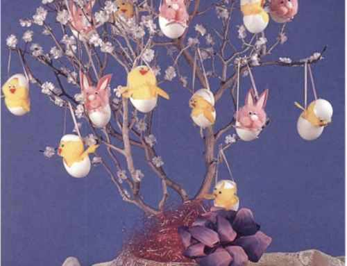 Easter Egg Tree with Hatching Chick and Bunny Ornaments